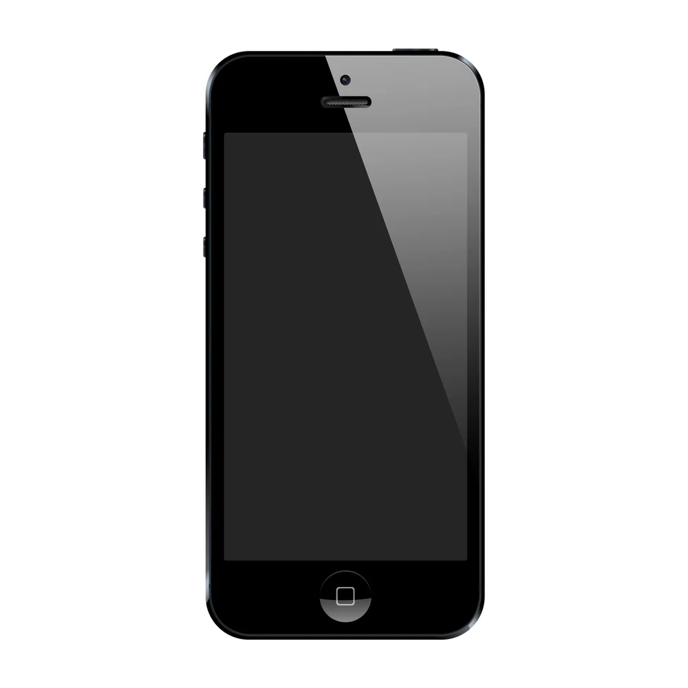 iPhone 5 (repurposed as a dumbphone) on a white background